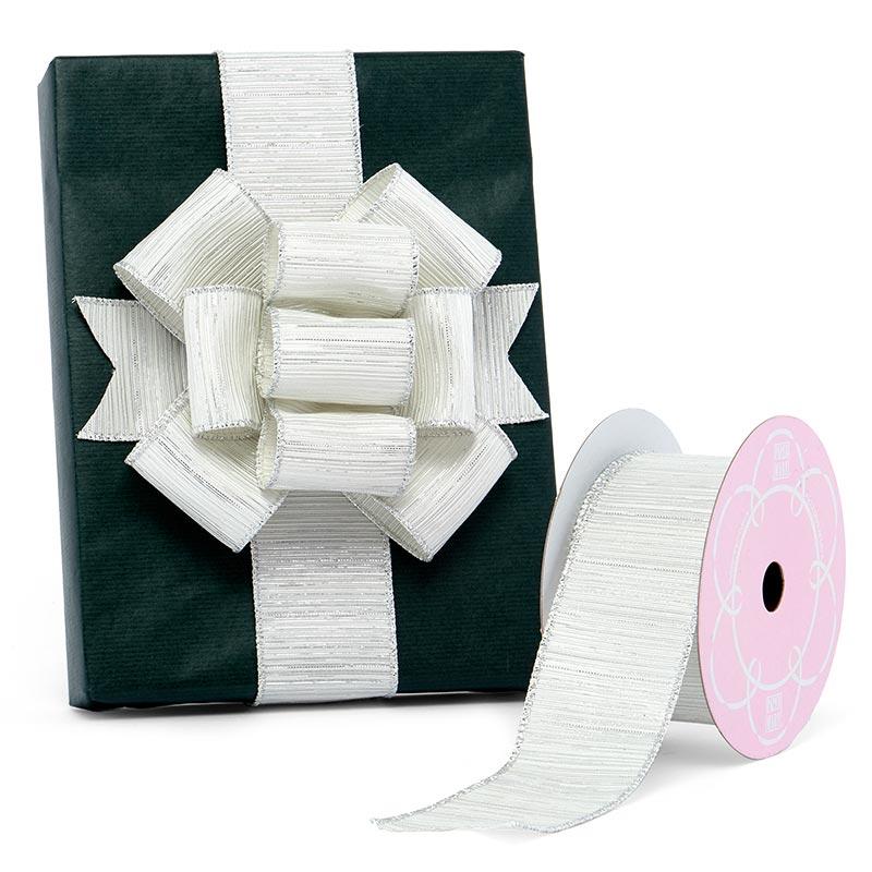 Metallic Vertical Ribbed Wired Ribbon 2 1/2 '' X 10 yd - 1 / ROLL