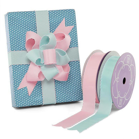 Baby Scalloped Edge Grosgrain Ribbon 1 5/8 '' x 25 yd Pink Color 1 / ROLL