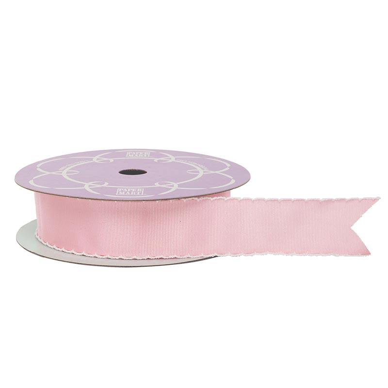 Baby Scalloped Edge Grosgrain Ribbon 1 5/8 '' x 25 yd Pink Color 1 / ROLL