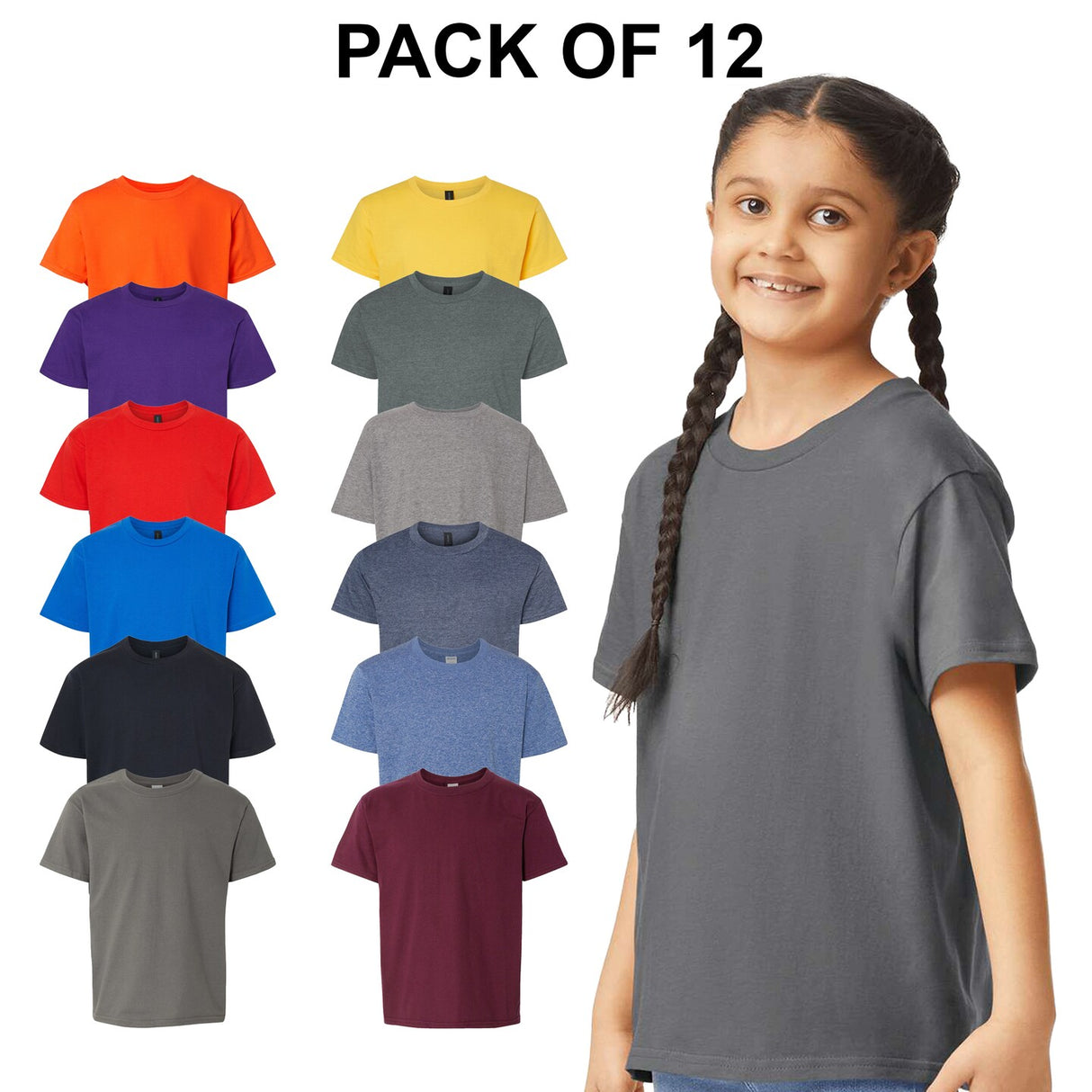 12 Pack: Gildan® Softstyle Youth Short Sleeve Crew-Neck T-Shirt