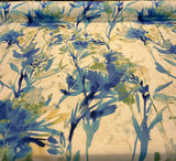 Waverly Flowery Spray Blue Watercolor Floral Cotton Fabric - Blue Watercolor Floral, 54" Width (1 Yard)