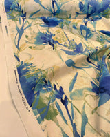 Waverly Flowery Spray Blue Watercolor Floral Cotton Fabric - Blue Watercolor Floral, 54" Width (1 Yard)