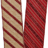 Red Multi-Stripe Wired Ribbon 2.5" x 10 yd