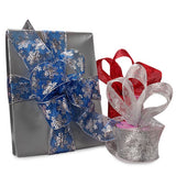 Snowflake Sheer Ribbon Silver/White Color 1 / ROLL