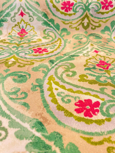 P Kaufmann Outdoor Summer Medallion Leaf Green Spun Polyester Fabric - Leaf Green Medallion Pattern, 54" Width (1 Yard)