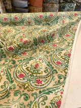 P Kaufmann Outdoor Summer Medallion Leaf Green Spun Polyester Fabric - Leaf Green Medallion Pattern, 54" Width (1 Yard)