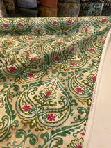 P Kaufmann Outdoor Summer Medallion Leaf Green Spun Polyester Fabric - Leaf Green Medallion Pattern, 54" Width (1 Yard)