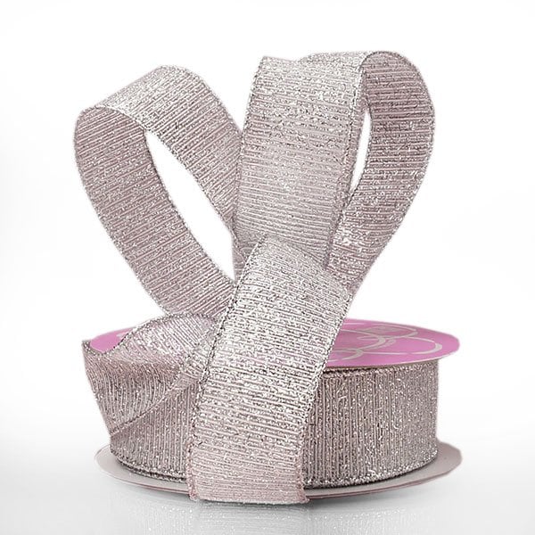 Gold/Silver Textured Weave Metallic Ribbon 1 1/2 '' X 20 yd Silver Color 1 / ROLL