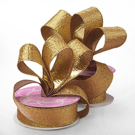 Gold Stanton Heavy Metallic Ribbon 2 1/2 '' X 10 yd - 1 / ROLL