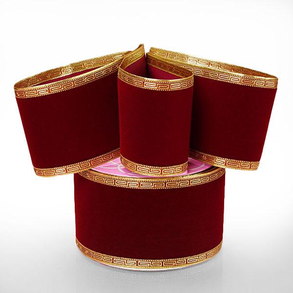 Elegance Velvet Flocked Ribbon 2 1/2 '' X 10 yd Burgundy Color 1 / roll