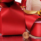 Red/Gold Satin Gold Ribbon 1 / ROLL