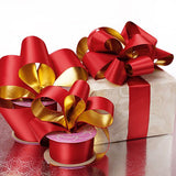 Red/Gold Satin Gold Ribbon 1 / ROLL