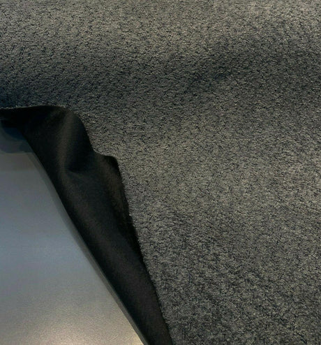 Robert Allen Boucle Charcoal Polyester Fabric - Charcoal With Black Background, 54"-56" Width (1 Yard)
