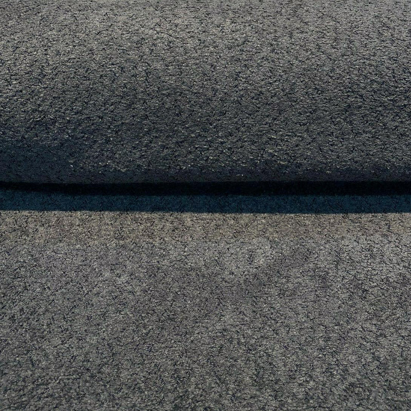 Robert Allen Boucle Charcoal Polyester Fabric - Charcoal With Black Background, 54"-56" Width (1 Yard)