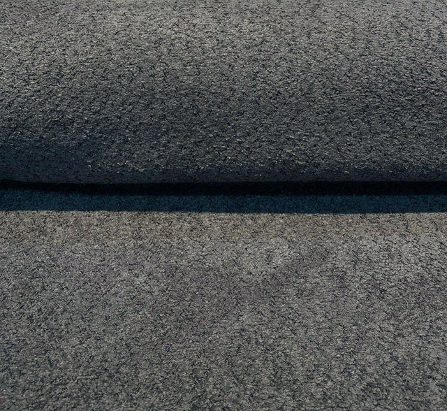 Robert Allen Boucle Charcoal Polyester Fabric - Charcoal With Black Background, 54"-56" Width (1 Yard)