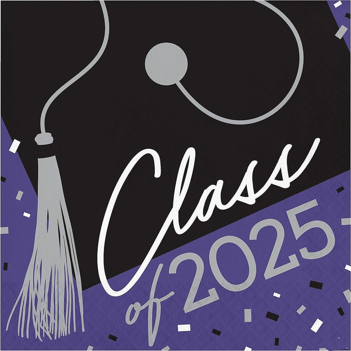 Creative Converting School Spirit Purple Class of 2025 Paper Dinner Napkins – 108 Count