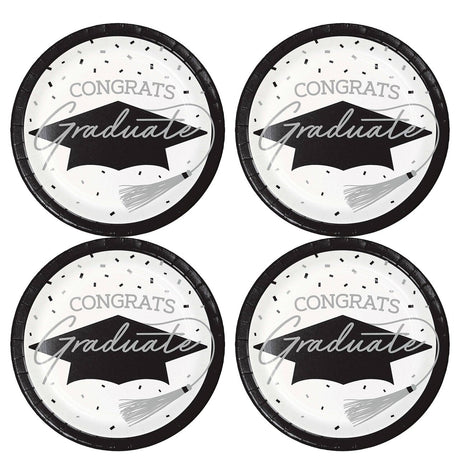 Creative Converting School Spirit White Graduation Dinner Plates – 54ct