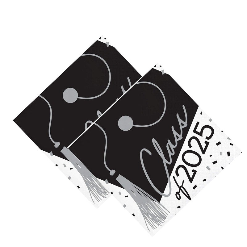 Creative Converting School Spirit White Class of 2025 Paper Beverage Napkins - 108 Count