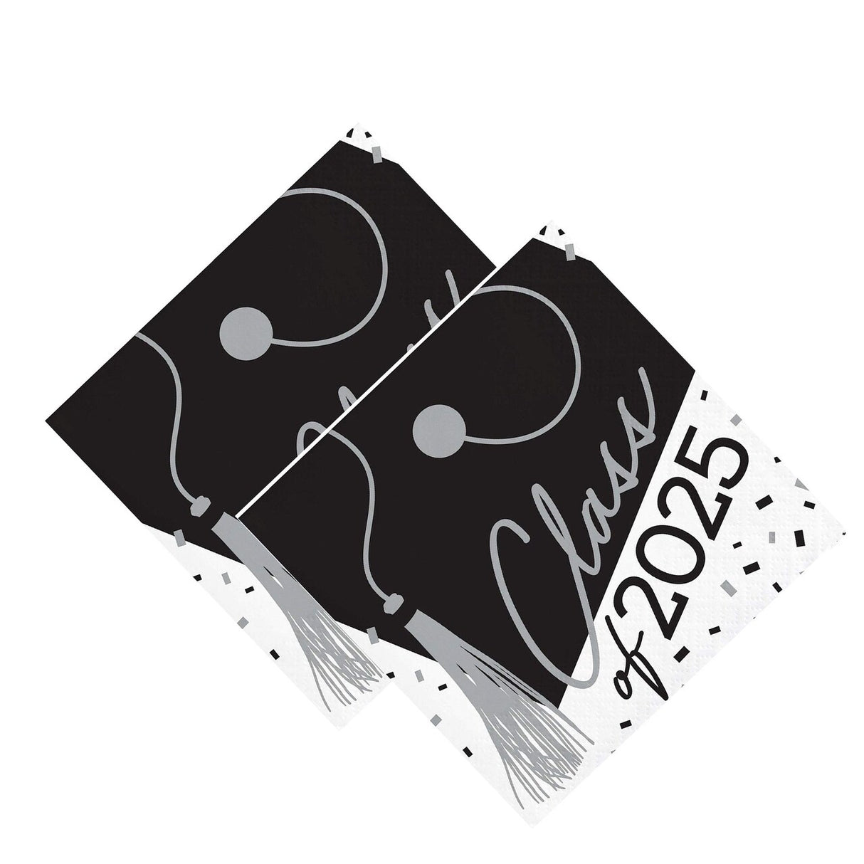Creative Converting School Spirit White Class of 2025 Paper Beverage Napkins - 108 Count