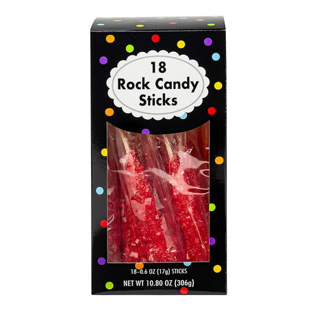 8" 10.8 oz. Bright White Rock Candy Sticks - 18 Pc.