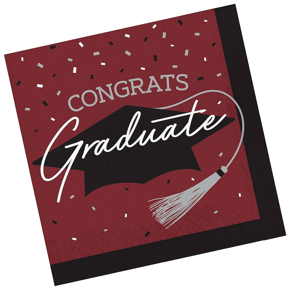Creative Converting School Spirit Burgundy Graduation Dinner Napkins – 108ct