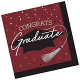 Creative Converting School Spirit Burgundy Graduation Dinner Napkins – 108ct