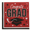 Servilletas de papel para almuerzo "Congrats Grad" de 6.5 pulgadas, paquete a granel de 50 unidades, suministros para fiesta de graduación.