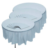 6 Ft. 10" Bulk Pack of 12 Light Blue Round Disposable Plastic Tablecloths