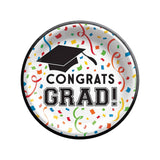8.5" Congrats Grad Round Paper Dinner Plates 8ct