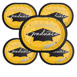 Creative Converting School Spirit Yellow Graduation Oval Paper Platters – 24ct