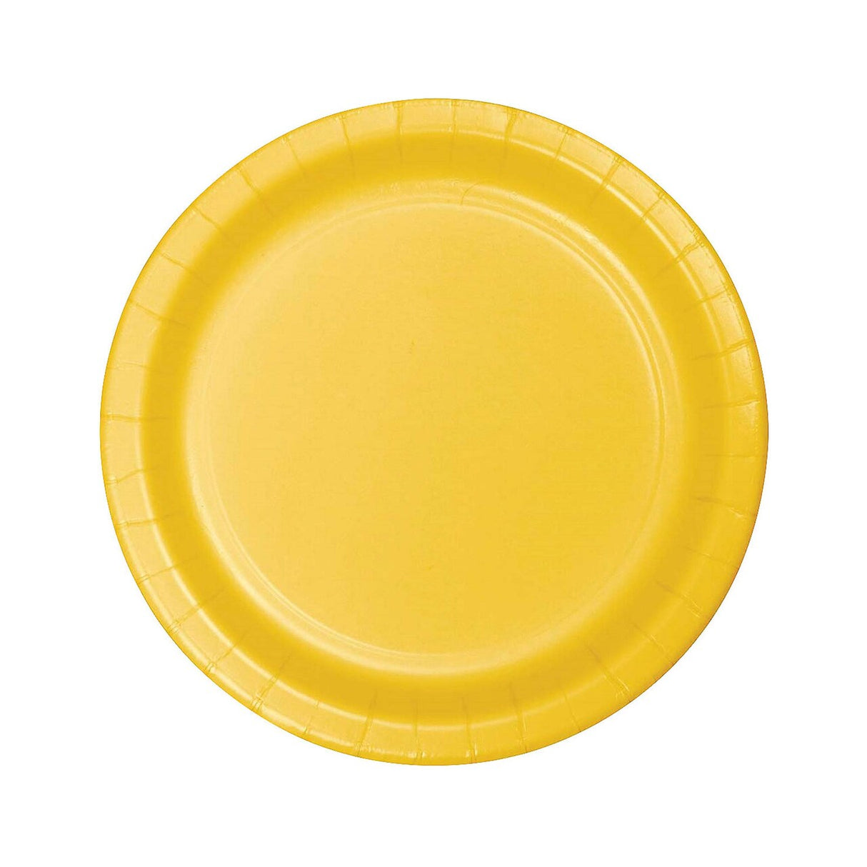 9" School Bus Yellow Round Paper Dinner Plates – 24 Count