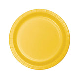 9" School Bus Yellow Round Paper Dinner Plates – 24 Count