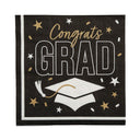 Red Congrats Grad Paper Luncheon Napkins 6.5 Inch Bulk Pack of 50