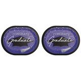 Creative Converting School Spirit Purple Graduation Oval Paper Platters – 24ct