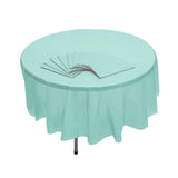 12-Pack Mint Green Round Plastic Tablecloths – 6 ft 10 in Disposable Covers
