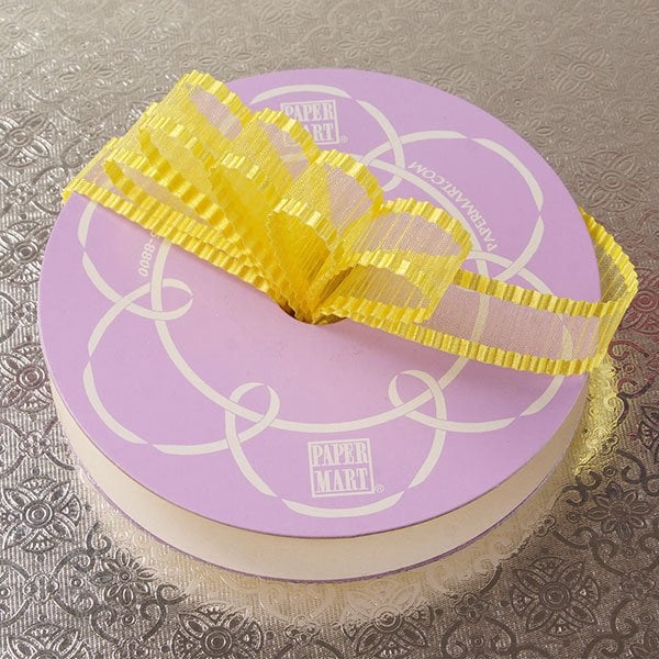 Crimped Edge Sheer Ribbon 3/8 '' X 25 yd Yellow Color 1 / ROLL