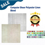 1 Yard Computer Sheer Polyester Linen Blend