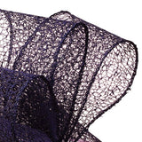 Random Mesh Wired Ribbon Black Color 1 / ROLL