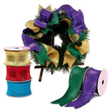 Crimped Metallic Wired Ribbon 2 1/2 '' X 10 yd Champagne Color 1 / ROLL
