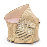 Crimped Metallic Wired Ribbon 2 1/2 '' X 10 yd Champagne Color 1 / ROLL