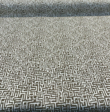 Octavia Mushroom Geometric Boucle Upholstery Fabric - Mushroom Taupe Geometric, 56" Width (1 Yard)