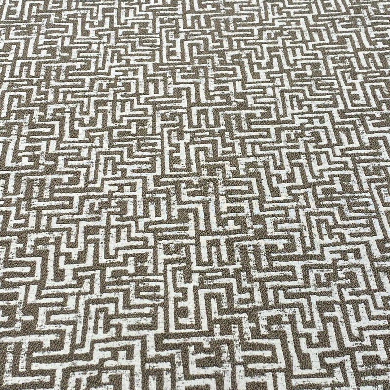 Octavia Mushroom Geometric Boucle Upholstery Fabric - Mushroom Taupe Geometric, 56" Width (1 Yard)