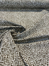 Octavia Mushroom Geometric Boucle Upholstery Fabric - Mushroom Taupe Geometric, 56" Width (1 Yard)
