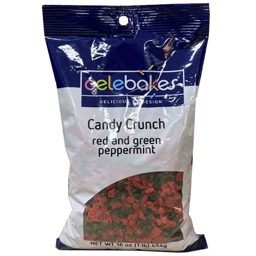 Red and Green Peppermint Candy Crunch - One Pound Bag