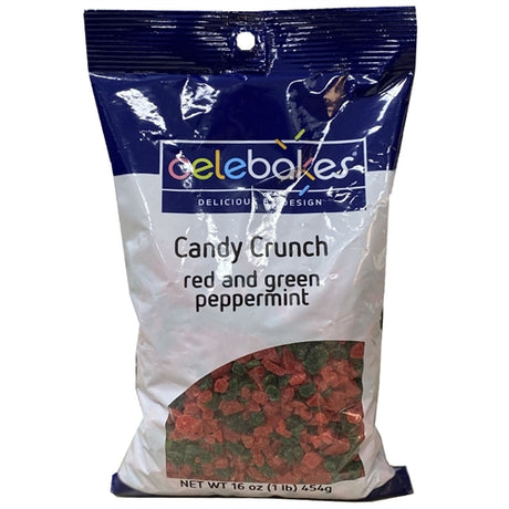Red and Green Peppermint Candy Crunch - One Pound Bag