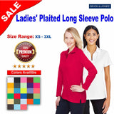 Devon & Jones® CrownLux Performance Ladies Plaited Long Sleeve Polo