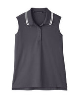 Devon & Jones® CrownLux Performance Ladies Plaited Tipped Sleeveless Polo