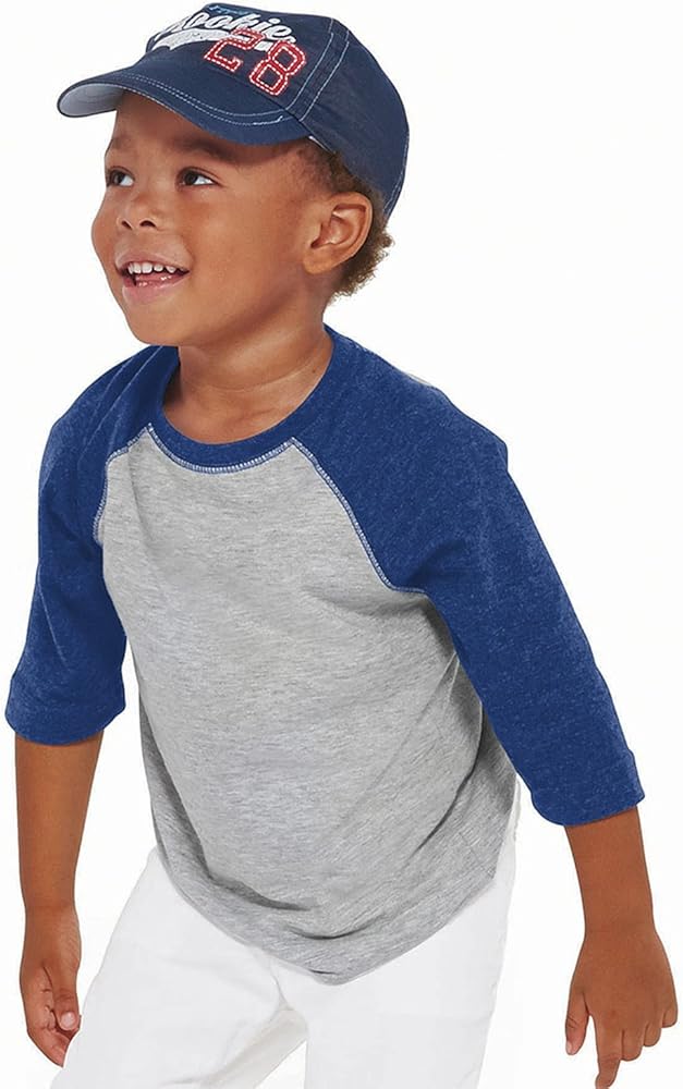 RADYAN® Toddler Baseball Fine Jersey Three-Quarter Sleeve T-Shirt