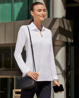 Devon & Jones® CrownLux Performance Ladies Plaited Long Sleeve Polo