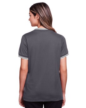 Devon & Jones® CrownLux Performance Ladies Plaited Tipped V-Neck Top